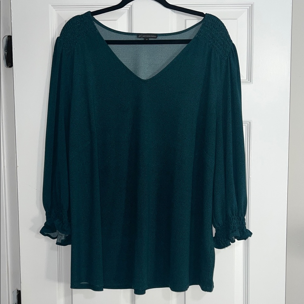 Adrianna Papell Women’s Plus Size 3/4 Sleeve Blouse Top in 3X